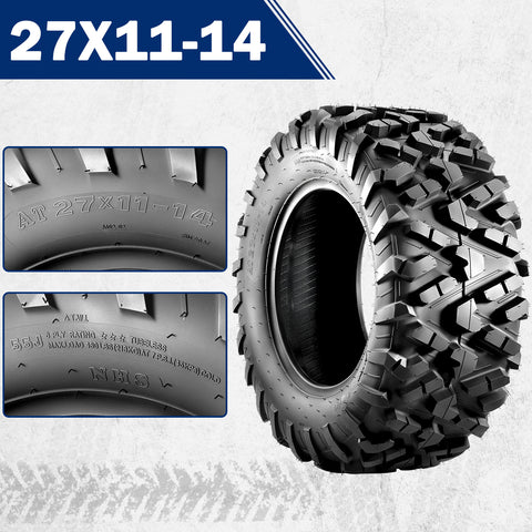 Image of MaxAuto AT27x11-14 ATV UTV Offf-Road Mud Sand Tires, Pack 2
