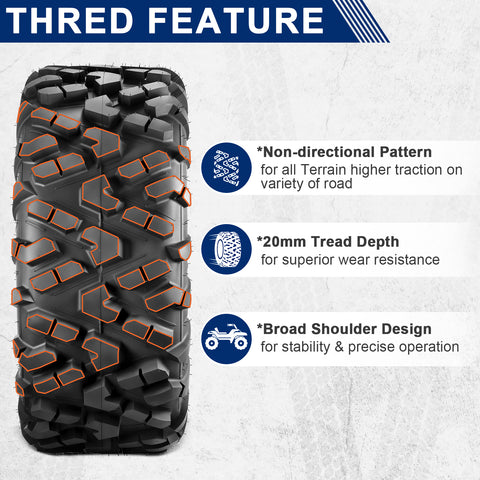 Image of MaxAuto AT27x11-14 ATV UTV Offf-Road Mud Sand Tires, Pack 2