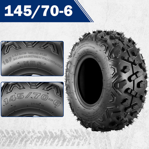 Image of MaxAuto 145/70-6 Mini Bike Quad Go Kart Tires,Set of 2