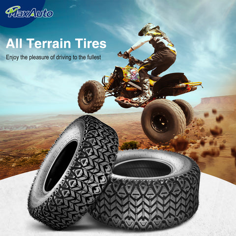 Image of MaxAuto 25x8-12 Front & 25x10-12 Rear ATV Hilly Lawn All Terrain Tires, 6Ply Tubeless Tires, 4 Pack in 4 Packages