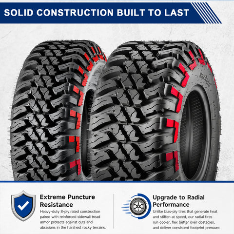 Image of MaxAuto 27x9R12 & 27x11R12 ATV/UTV Radial Tires – RockClaw-V1 Series | 8-Ply Heavy-Duty Off-Road Set