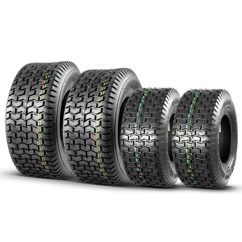 Image of MaxAuto Set of 4 11x4.00-5 Front Lawn Mower Tires & 16X6.50-8 Rear Turf Tires, 4PR Tubeless