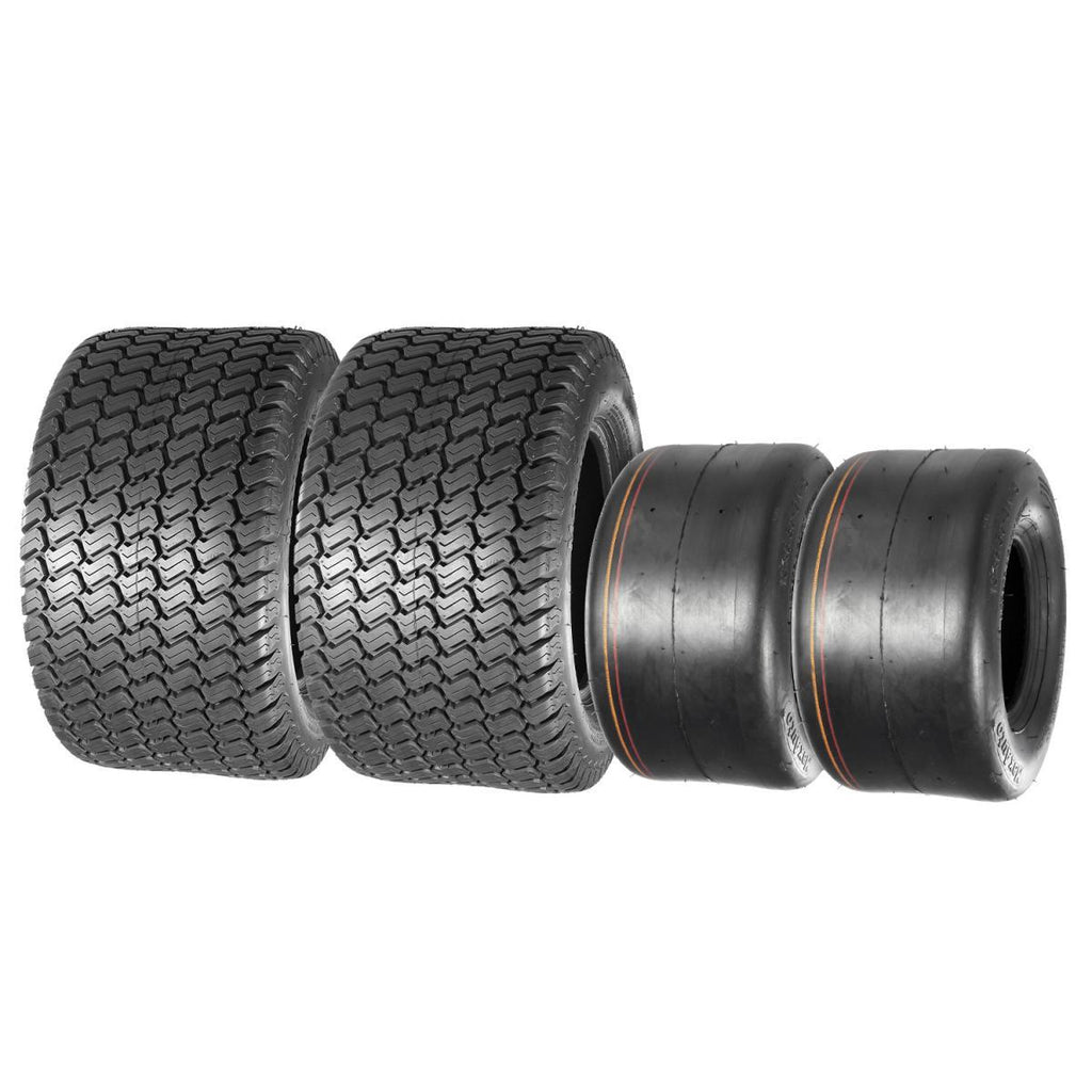 MaxAuto Lawn Mower Turf Tires 13X6.50-6 Front & 24X12-12 Rear 4PR(2 Front tires+2 Rear Tires)