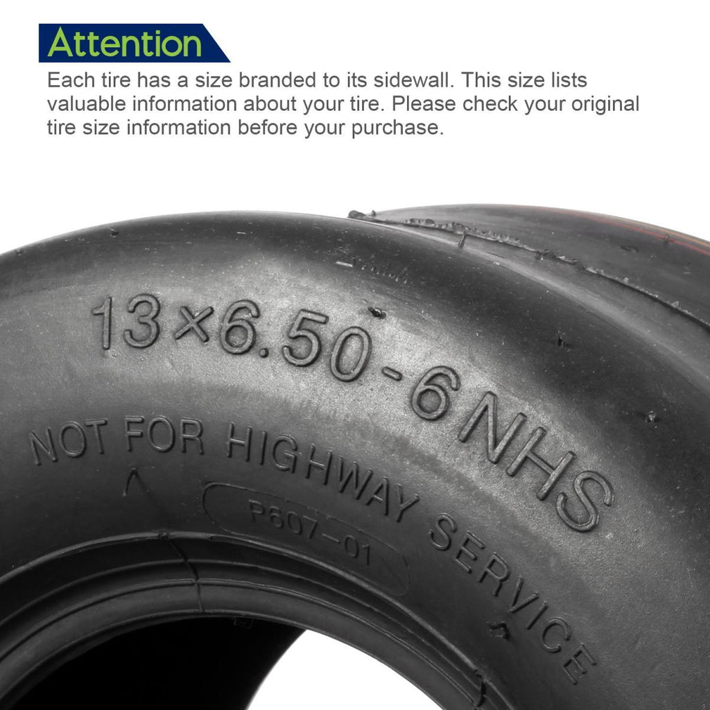 MaxAuto Lawn Mower Turf Tires 13X6.50-6 Front & 24X12-12 Rear 4PR(2 Front tires+2 Rear Tires)