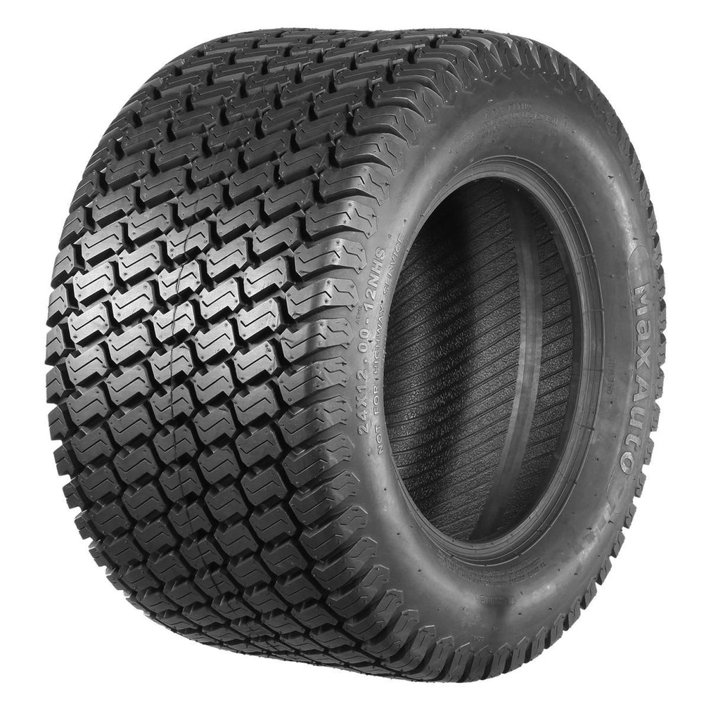 MaxAuto Lawn Mower Turf Tires 13X6.50-6 Front & 24X12-12 Rear 4PR(2 Front tires+2 Rear Tires)