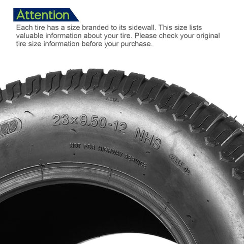 Image of MaxAuto Lawn Mower Turf Tires 13x5-6 Front & 23X9.50-12 Rear 4PR(2 Front tires+2 Rear Tires)