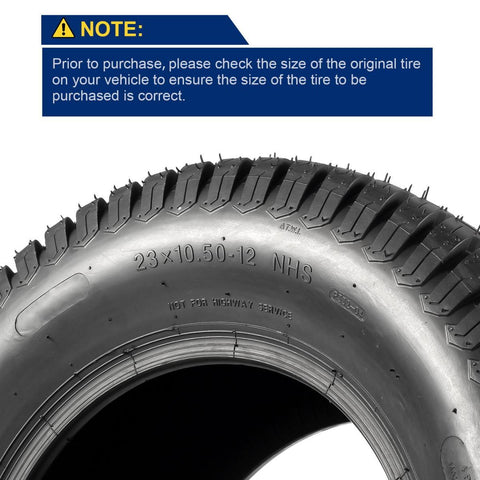 Image of Set of 4 13x5-6 Front & 23x10.5-12 Rear Lawn Mower Turf Tires,4PR,Tubeless