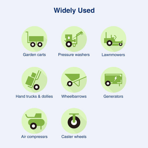 Image of MaxAuto Set of 4 13x5.00-6 Front & 16X6.50-8 Rear Tire & Wheels 4 Ply for Lawn Riding Mowers