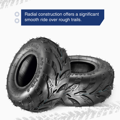 Image of Pack of 2 145 70-6 Tires, 145/70-6 Tubeless Go Kart Street Mini Bike Tires, 6PR