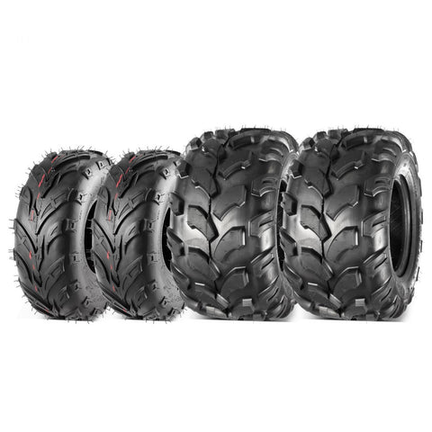 Image of MaxAuto Full Set ATV Tires 145/70-6 Tires 145 70-6 Front 18x9.5-8 Rear 18x9.5x8 Mini Bike Go-Kart Knobby Tires Sport ATV UTV Tires, 4PR, Tubeless, Set of 4