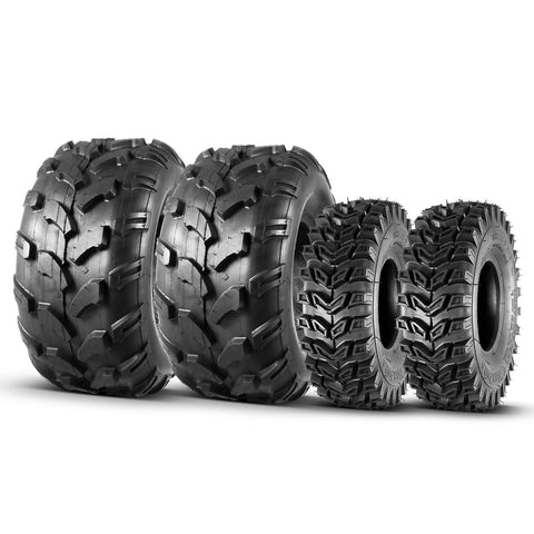 Image of MaxAuto Set of 4 15X5-6 Front Tires & 20X9.50-8 Rear Lawn Mower Turf ATV Tires