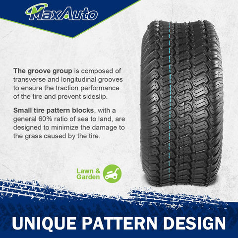 Image of MaxAuto 2 Pcs 15x6.00-6 Front Lawn Mower Tire for Garden Tractor Riding Mover, 4PR