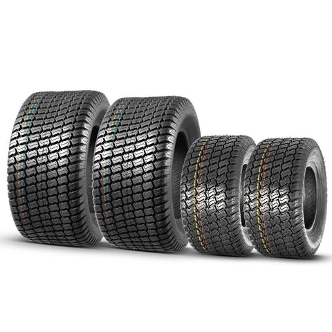 Image of MaxAuto Set of 4 Lawn Mower Turf Tires 16X7.50-8 Front & 23x10.5-12 Rear, 4PR Tubeless