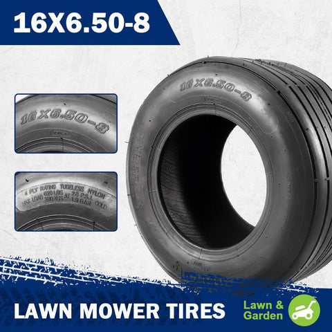 Image of MaxAuto 2 Pcs Straight Rib Lawn & Garden Tire - 16x6.50-8