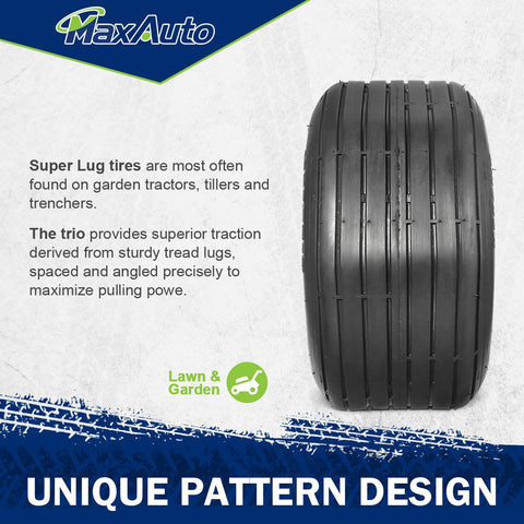 Image of MaxAuto 2 Pcs Straight Rib Lawn & Garden Tire - 16x6.50-8