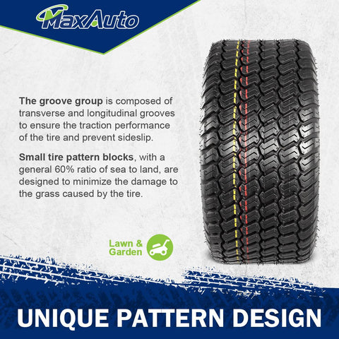Image of MaxAuto 16x7.50-8 16x7.5x8 Turf Saver Lawn Mower Tire 4PLY, Set of 2