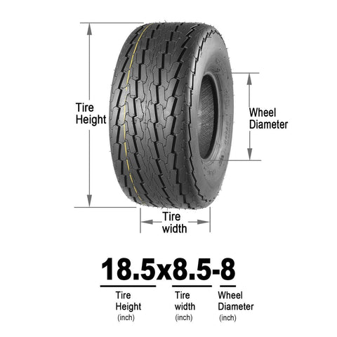 Image of MaxAuto Boat Trailer Tires 18.5X8.50-8 215/60-8 18.5-8.5-8 6PR Load Range C, Set of 4
