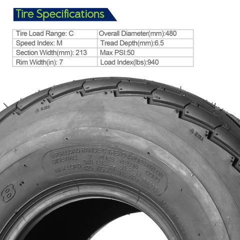 Image of MaxAuto Boat Trailer Tires 18.5X8.50-8 215/60-8 18.5-8.5-8 6PR Load Range C, Set of 4