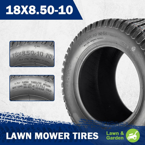 Image of MaxAuto 2Pcs 18X8.50-10 Turf Lawn Mower Tractor Riding Tire P332 4PR Load Range B