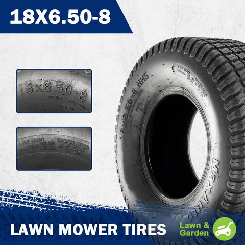 Image of MaxAuto 18X6.50-8 18x6.5x8 Turf Saver Lawn Mower Tire 4PR, Set of 2