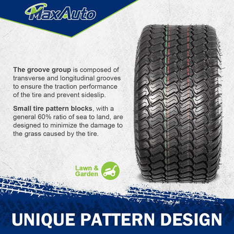 Image of MaxAuto 18x8.50-8 18x8.5x8 Lawn Mower Golf Cart Turf Tires 4PR P332, Set of 2