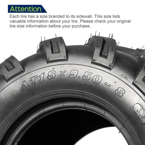 Image of MaxAuto Sport ATV Tires 18x9.5-8 Lawn Mower Tires ATV UTV Off-Road Tires Knobby Sport Golf Cart Tractor Turf Tire 18x9.50x8 All-Terrain 4PR P311 Set of 4