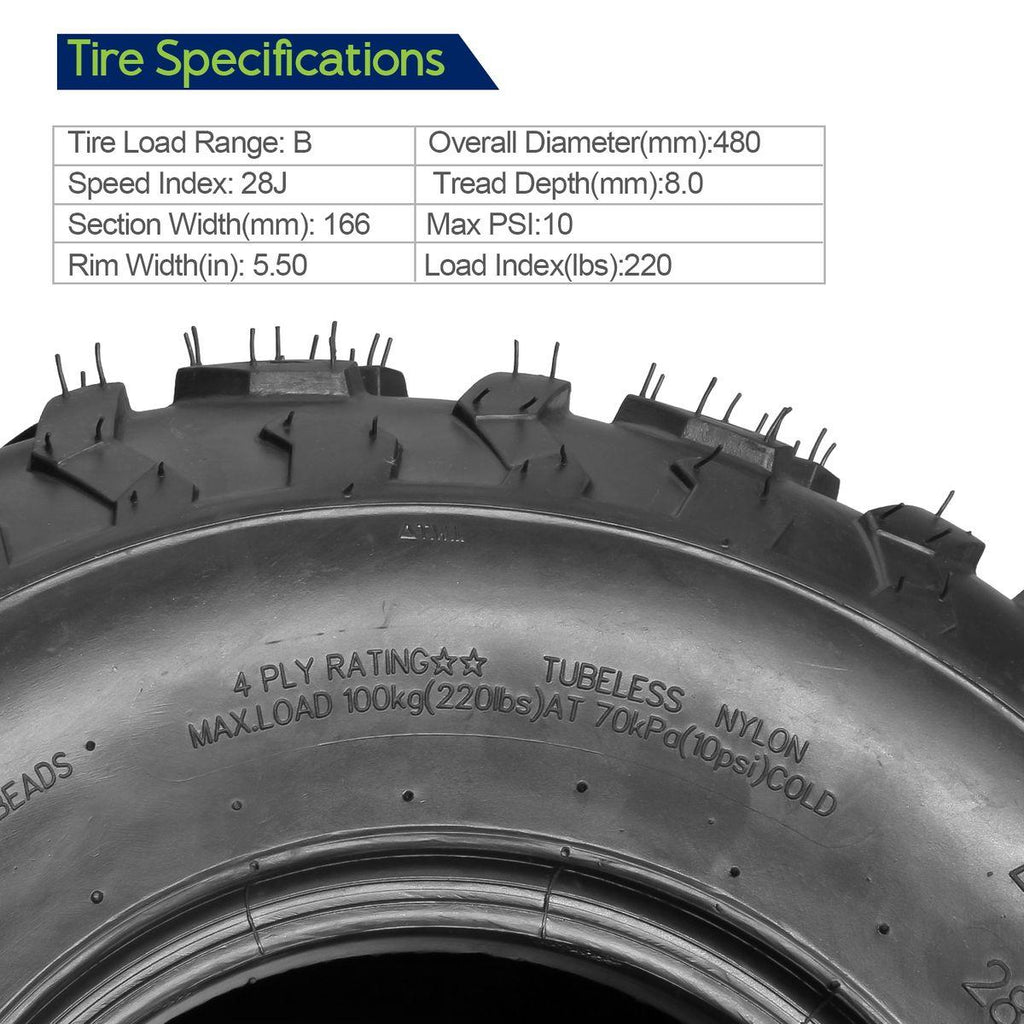 Set of 2 MaxAuto ATV Tires 19x7-8 19x7x8 19x7 8 ATV UTV Off-Road Tires All-Terrain Mini Bike Tires 4PR Tubeless Sport Tires