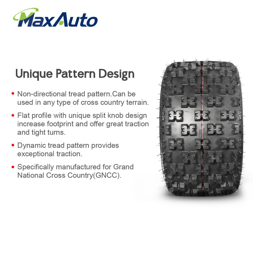 Set of 2 MaxAuto 20x10-9 ATV Tires 20x10x9 Rear Quad Sport Tires All Terrain UTV Tires 20x10.00-9 Tubeless 6PR Mud Sand Snow Tires