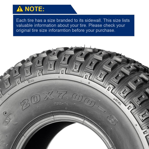 Image of Set of 2 MaxAuto 20x7-8 ATV Tire Golf Cart Knobby Turf Tire 20x7x8 P322 Front Sport UTV ATV Tires 4PR Tubeless