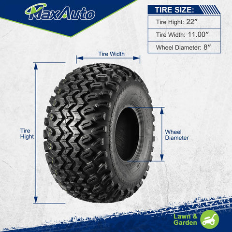 Image of MaxAuto Full set of Golf Cart Tires 22x11.00-8 ATV Turf Tires,4ply,Set of 4