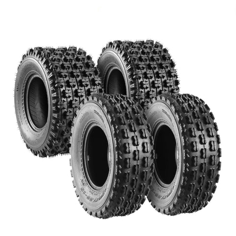 Image of Set of 4 Sport ATV Tires 22x7-10 Front & 20x10-9 Rear UTV Tires 4PR 22x7x10 ATV Quad Tires - 10077/10081