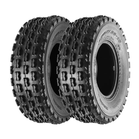 Image of Set of 2 Maxauto 22x7-10 22-7-10 Front ATV Tires Quad Sport ATV UTV Tires 22x7x10 4-Ply Mud Sand Snow and Rock Tires Tubeless Knobby Sport Tires
