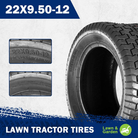 Image of MaxAuto 22x9.5-12 22x9.5x12 Turf Tires for Lawn & Garden Mower 4 Ply, Set of 2