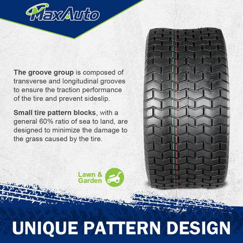 Image of MaxAuto 22x9.5-12 22x9.5x12 Turf Tires for Lawn & Garden Mower 4 Ply, Set of 2