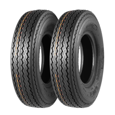 Image of MaxAuto Set of 2 4.80-8 Highway Boat Motorcycle Trailer Tires 4.80x8 6PR Load Range C