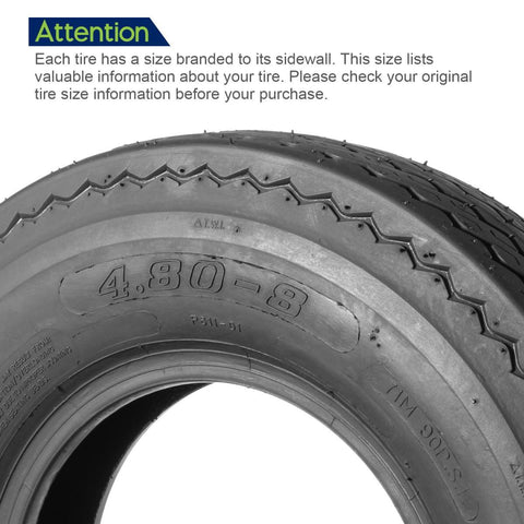 Image of MaxAuto Set of 2 4.80-8 Highway Boat Motorcycle Trailer Tires 4.80x8 6PR Load Range C