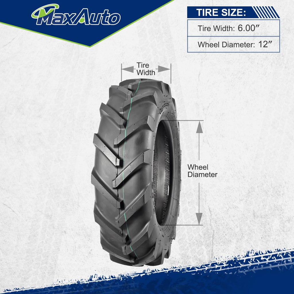 MaxAuto Farm Tractor Tire 6.00-12 Replace Kubota 7100 Series H167,2Pcs