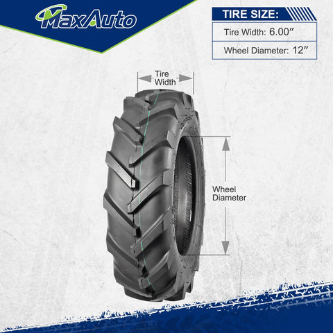 Image of MaxAuto Farm Tractor Tire 6.00-12 Replace Kubota 7100 Series H167,2Pcs