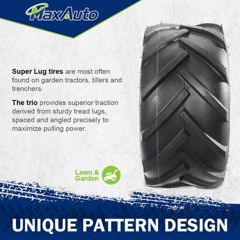 Image of MaxAuto 2PCS 23x10.50-12 AG Tires for Garden Tractor Lawn Riding 6ply Rated