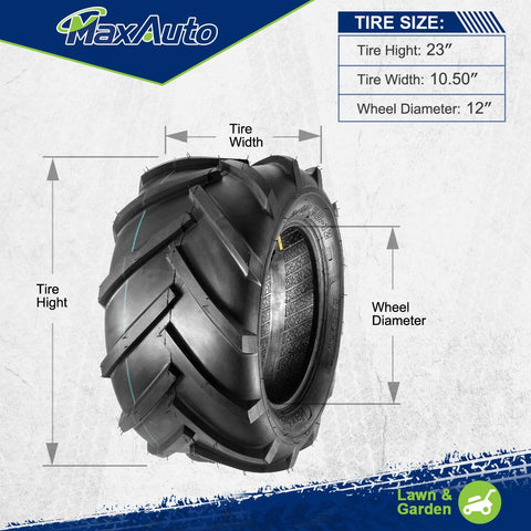Image of MaxAuto 2PCS 23x10.50-12 AG Tires for Garden Tractor Lawn Riding 6ply Rated