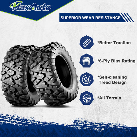 Image of MaxAuto AT27x11-14 ATV UTV Offf-Road Mud Sand Tires, Pack 2