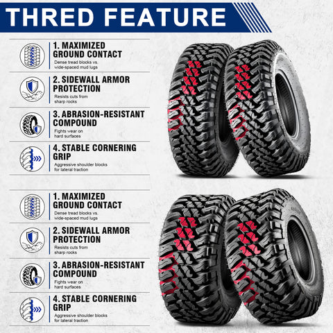 Image of MaxAuto 27x9R12 & 27x11R12 ATV/UTV Radial Tires – RockClaw-V1 Series | 8-Ply Heavy-Duty Off-Road Set