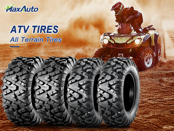 MaxAuto 27x9-14 Front & 27x11-14 Rear UTV ATV Tires,Set of 4