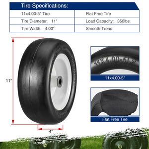 MaxAuto 2Pcs 11x4.00-5 Lawn Mower Tire on Wheel, 3/4