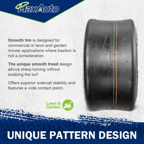 Image of MaxAuto 11x6.00-5 Smooth Lawn & Garden Tire for Zero Turn Mower or Go-Kart,2Pcs
