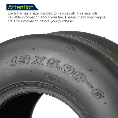 Image of MaxAuto Lawn Mower Turf Tires 13x5-6 Front & 23X9.50-12 Rear 4PR(2 Front tires+2 Rear Tires)