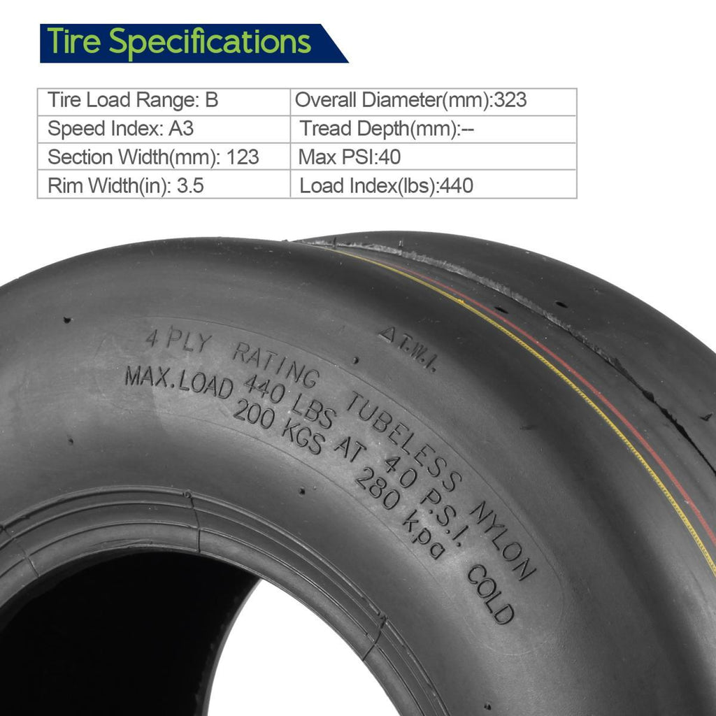 MaxAuto Lawn Mower Turf Tires 13x5-6 Front & 23X9.50-12 Rear 4PR(2 Front tires+2 Rear Tires)