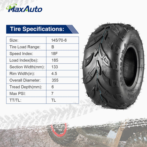 Image of 145x70-6 tires specifications