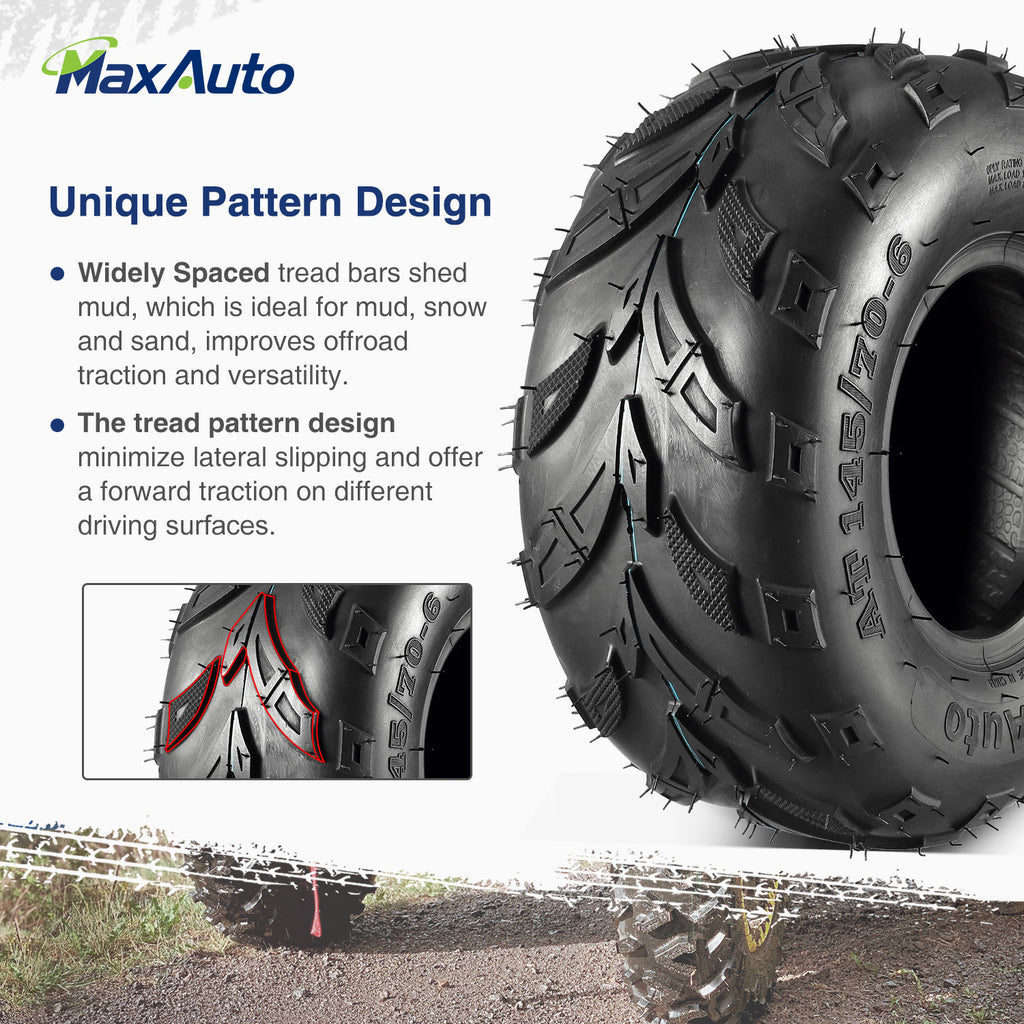 Mini Bike Street Tires Set WANDA ATV Go Kart Tires 145/70-6