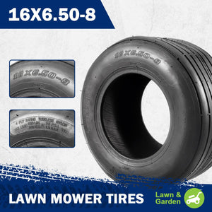 MaxAuto 2 Pcs Straight Rib Lawn & Garden Tire - 16x6.50-8